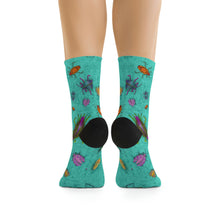 Load image into Gallery viewer, Magical luminescent Bugs Recycled Poly Socks