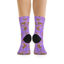 Load image into Gallery viewer, Batik-like Quetzalcoatlus Recycled Poly Socks
