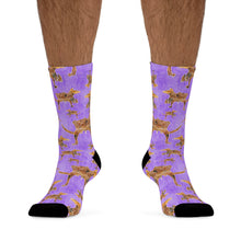 Load image into Gallery viewer, Batik-like Quetzalcoatlus Recycled Poly Socks

