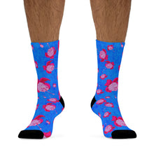 Load image into Gallery viewer, Pink Fuscia Flowers Recycled Poly Socks
