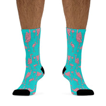 Load image into Gallery viewer, Pink Flamingo Recycled Poly Socks
